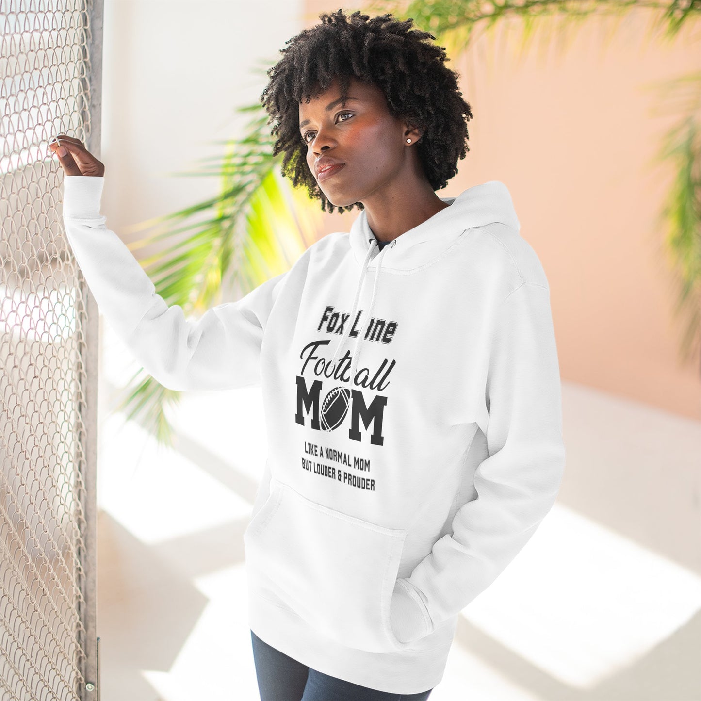 Football Mom Fleece Hoodie - Comfy Gift for Moms, Ideal for Sports Events, Game Days, Cozy Wear, Unique Mom Gift