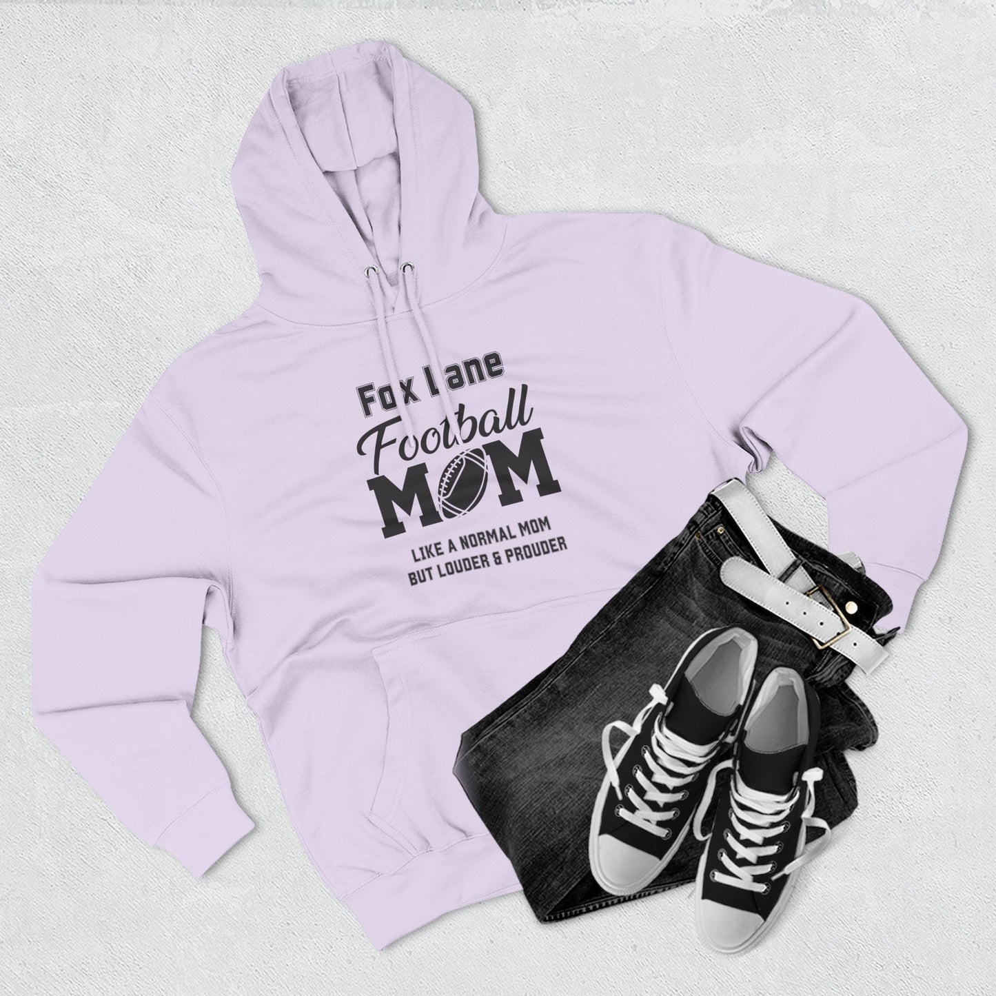 Football Mom Fleece Hoodie - Comfy Gift for Moms, Ideal for Sports Events, Game Days, Cozy Wear, Unique Mom Gift