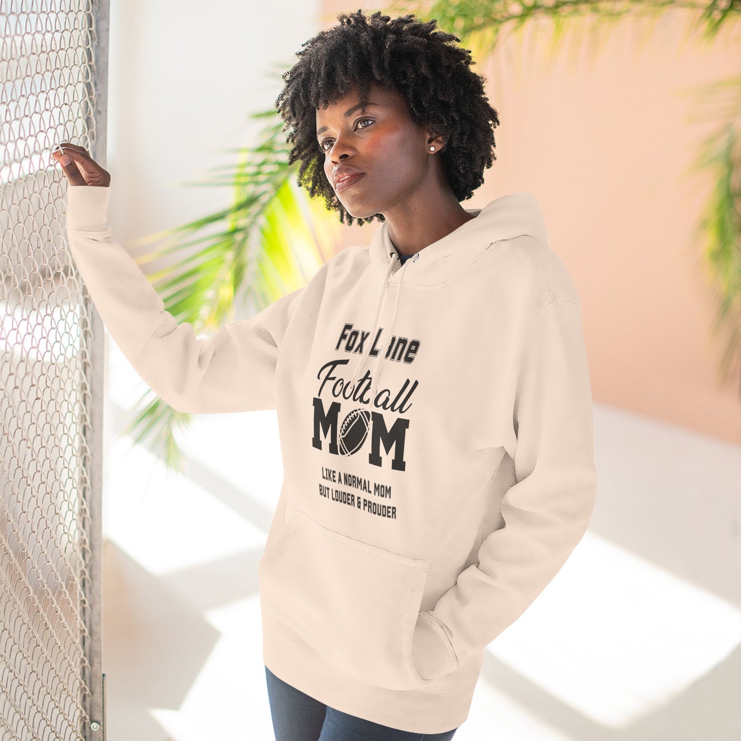 Football Mom Fleece Hoodie - Comfy Gift for Moms, Ideal for Sports Events, Game Days, Cozy Wear, Unique Mom Gift
