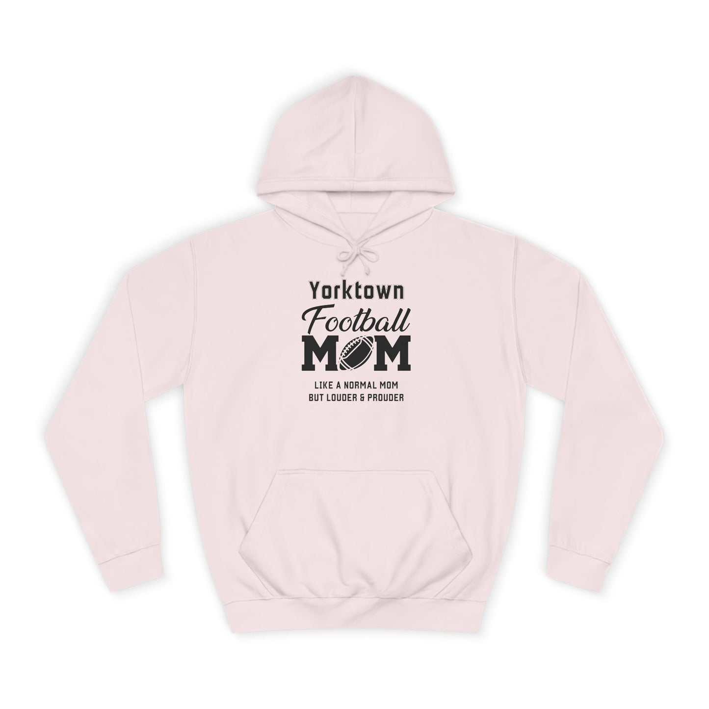 Yorktown Football Mom Unisex Hoodie, Perfect for Game Day, Gift for Sports Moms, College Spirit Wear, Cozy Athletic Sweatshirt