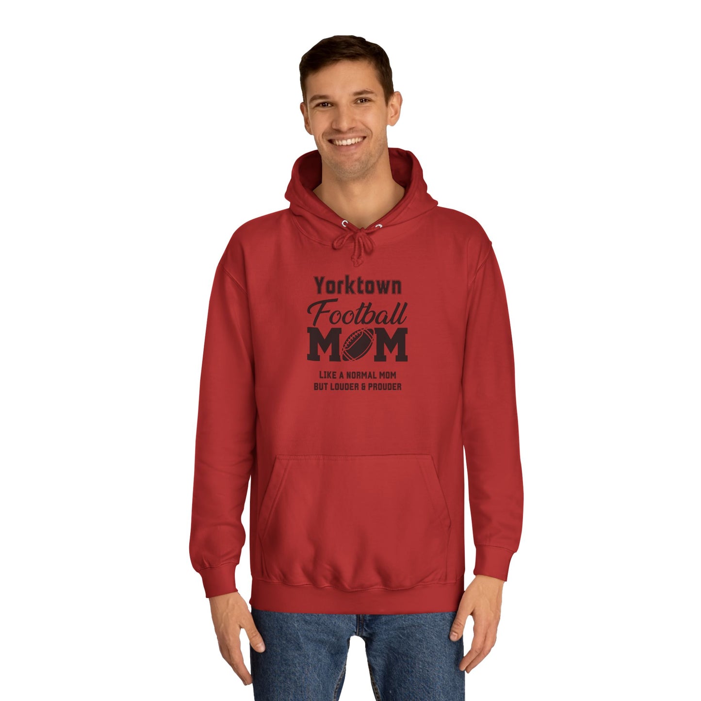 Yorktown Football Mom Unisex Hoodie, Perfect for Game Day, Gift for Sports Moms, College Spirit Wear, Cozy Athletic Sweatshirt