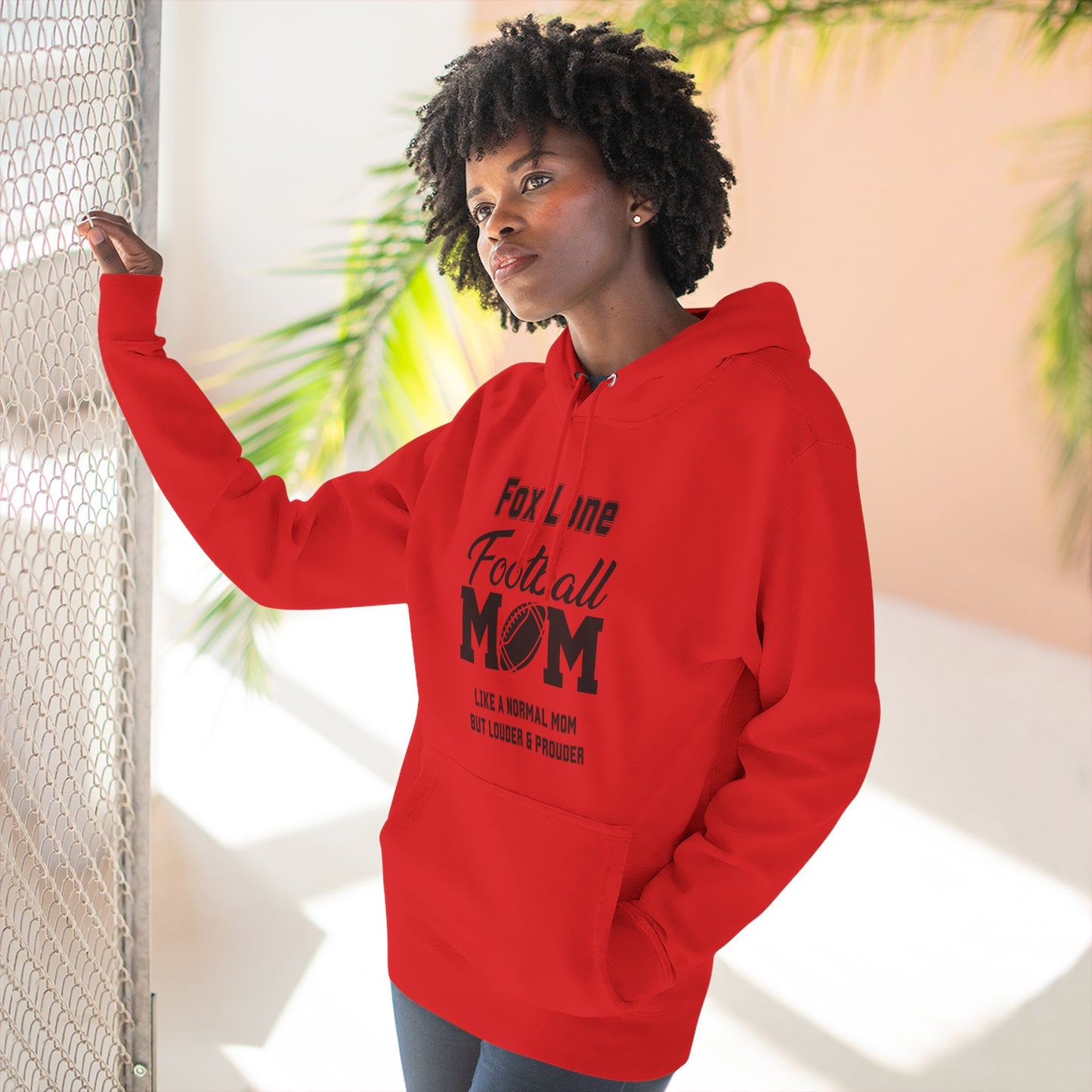 Football Mom Fleece Hoodie - Comfy Gift for Moms, Ideal for Sports Events, Game Days, Cozy Wear, Unique Mom Gift