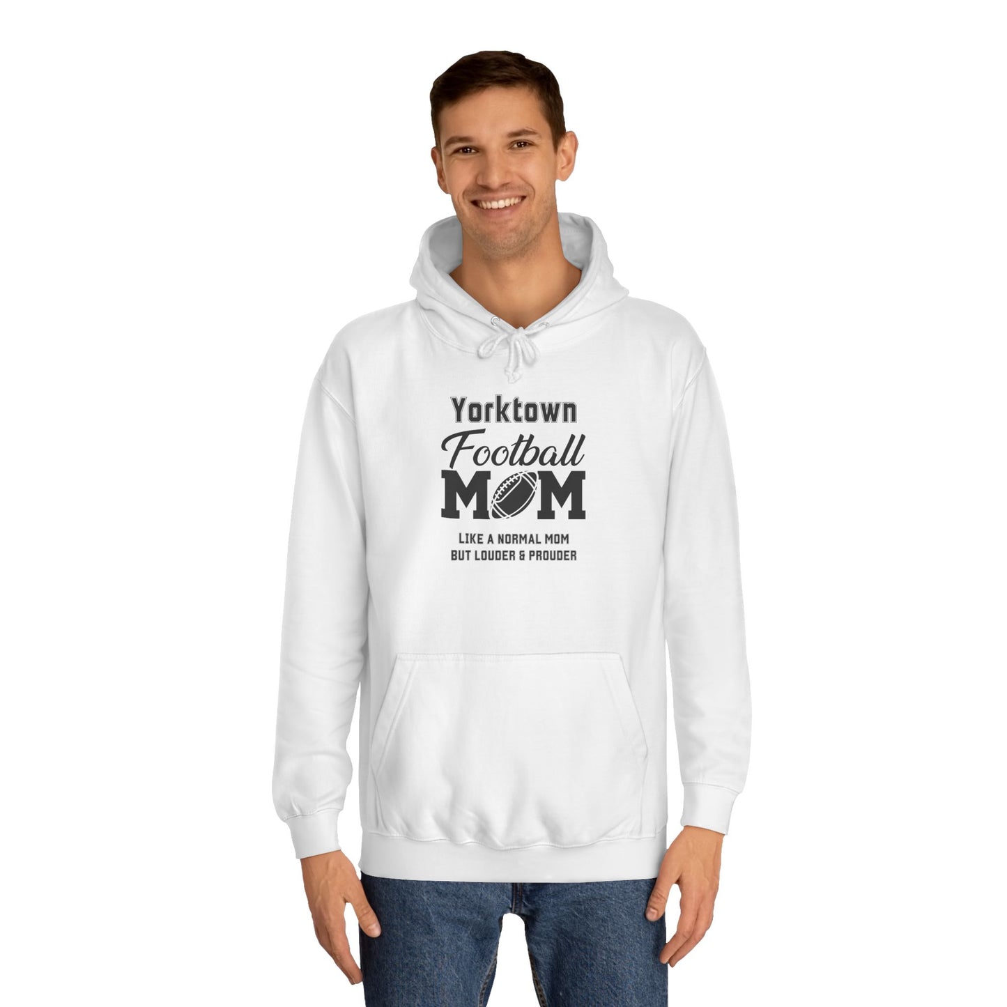 Yorktown Football Mom Unisex Hoodie, Perfect for Game Day, Gift for Sports Moms, College Spirit Wear, Cozy Athletic Sweatshirt