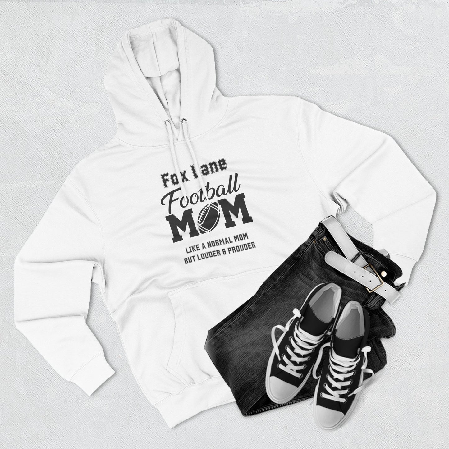 Football Mom Fleece Hoodie - Comfy Gift for Moms, Ideal for Sports Events, Game Days, Cozy Wear, Unique Mom Gift