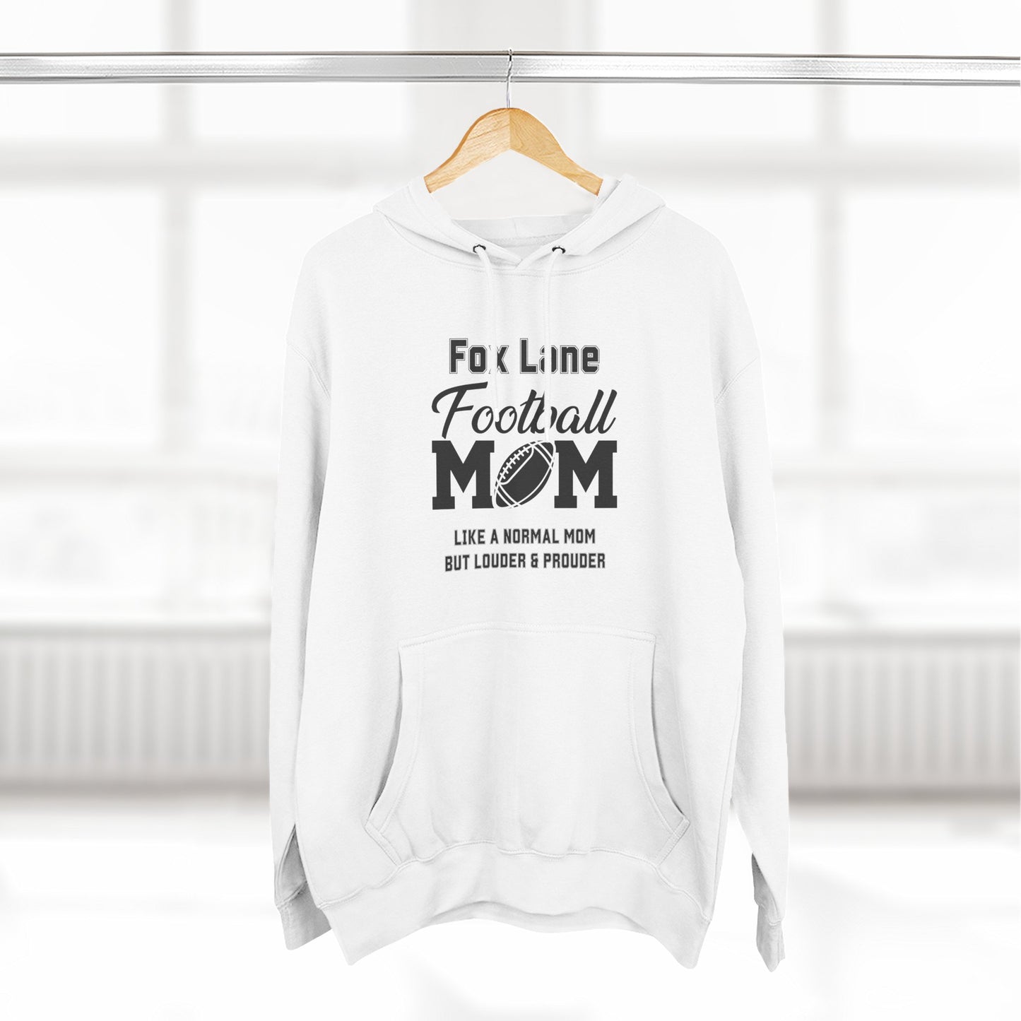 Football Mom Fleece Hoodie - Comfy Gift for Moms, Ideal for Sports Events, Game Days, Cozy Wear, Unique Mom Gift