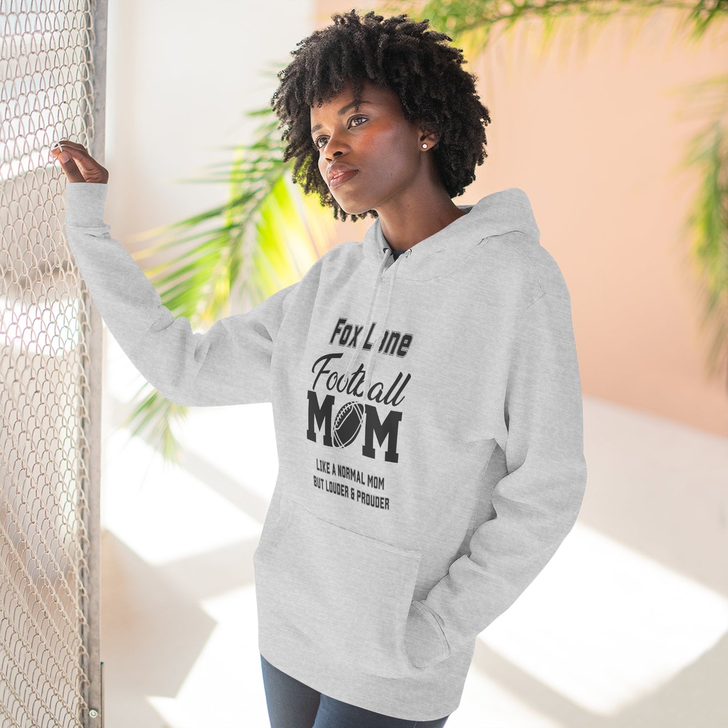 Football Mom Fleece Hoodie - Comfy Gift for Moms, Ideal for Sports Events, Game Days, Cozy Wear, Unique Mom Gift
