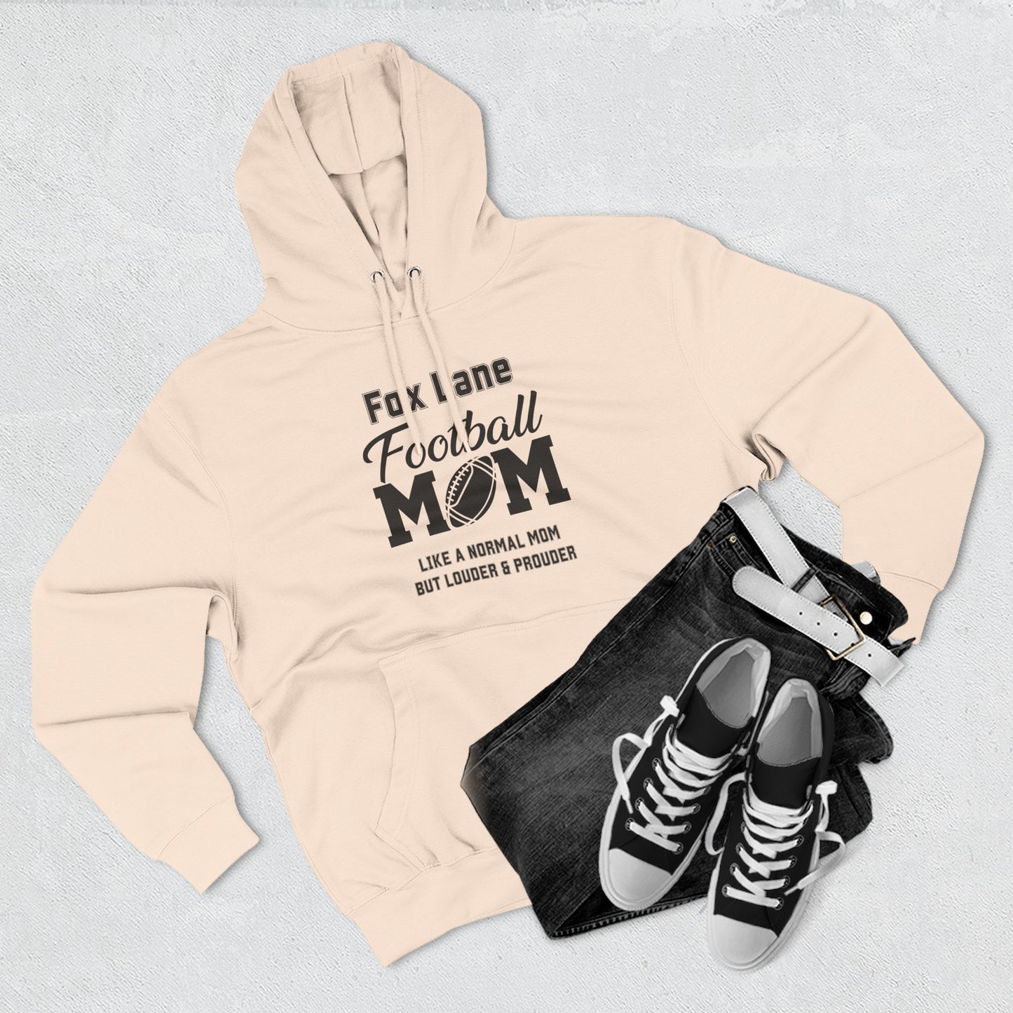 Football Mom Fleece Hoodie - Comfy Gift for Moms, Ideal for Sports Events, Game Days, Cozy Wear, Unique Mom Gift