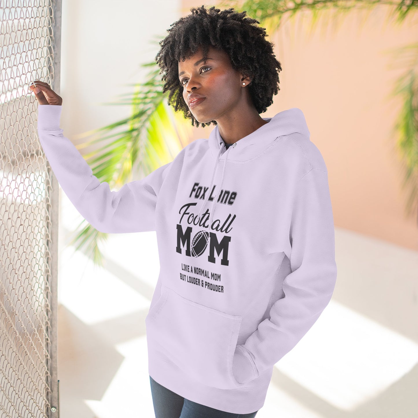 Football Mom Fleece Hoodie - Comfy Gift for Moms, Ideal for Sports Events, Game Days, Cozy Wear, Unique Mom Gift