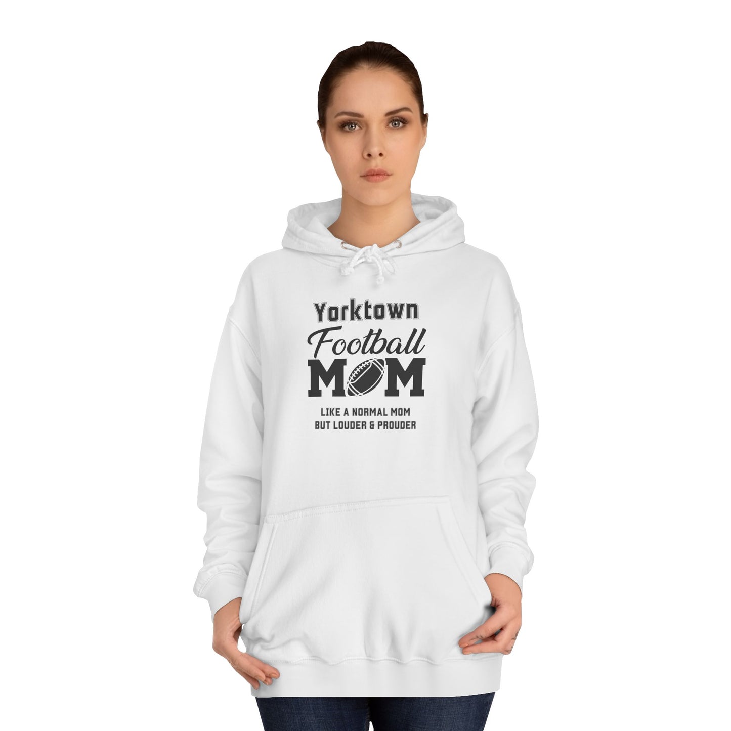 Yorktown Football Mom Unisex Hoodie, Perfect for Game Day, Gift for Sports Moms, College Spirit Wear, Cozy Athletic Sweatshirt