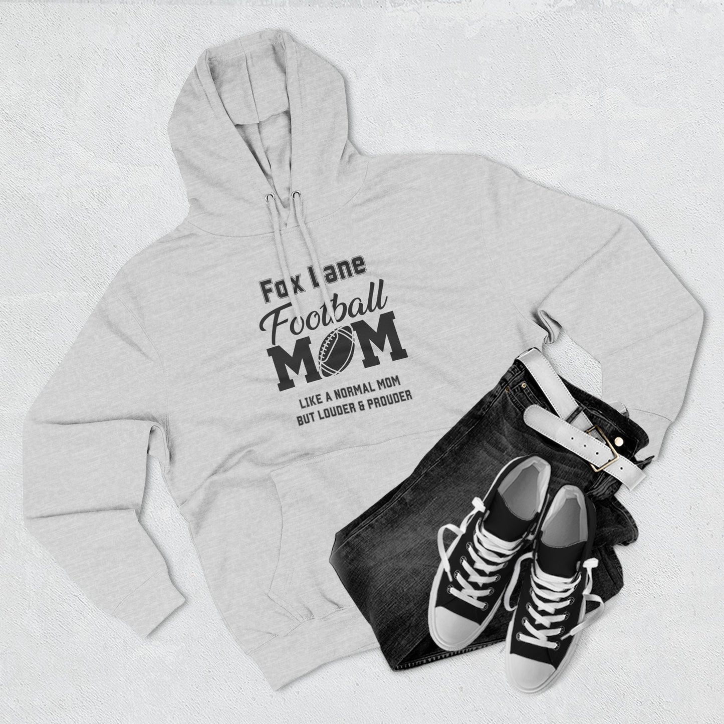 Football Mom Fleece Hoodie - Comfy Gift for Moms, Ideal for Sports Events, Game Days, Cozy Wear, Unique Mom Gift