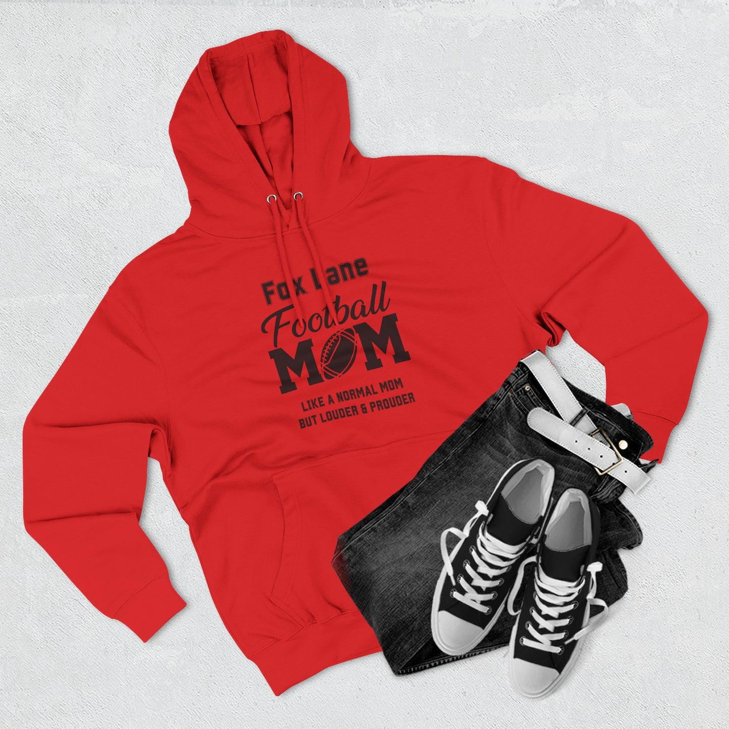 Football Mom Fleece Hoodie - Comfy Gift for Moms, Ideal for Sports Events, Game Days, Cozy Wear, Unique Mom Gift